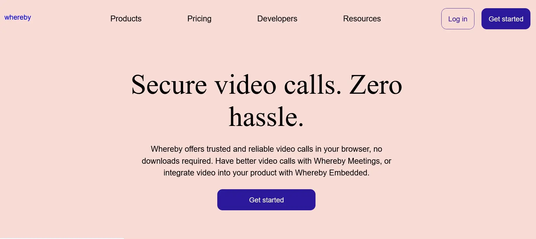 Página web de Whereby Imagen: Página web de Whereby