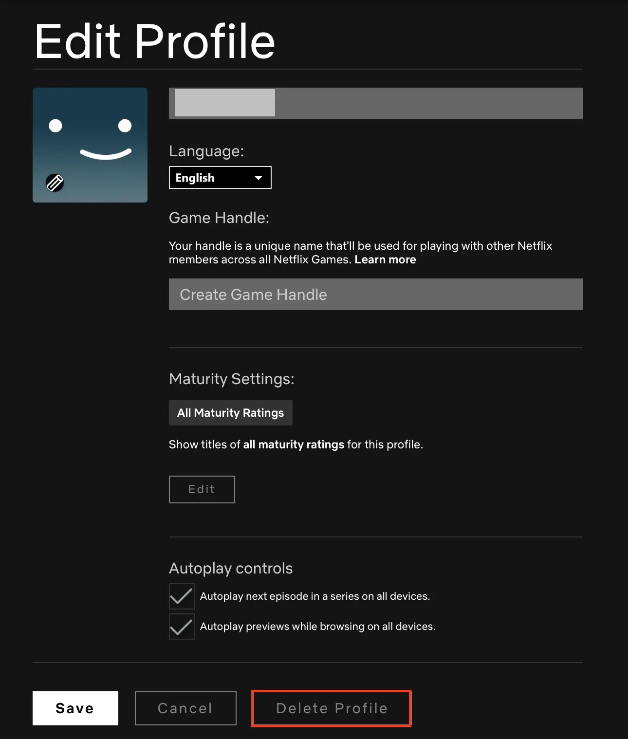 Imagen: Editar y eliminar perfil de Netflix
