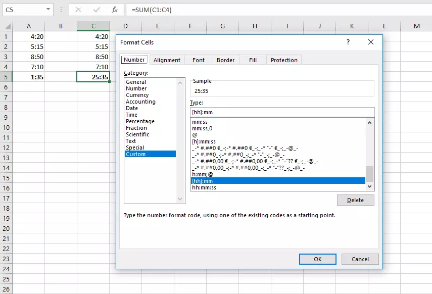 Tipo de formato definido por el usuario en Excel