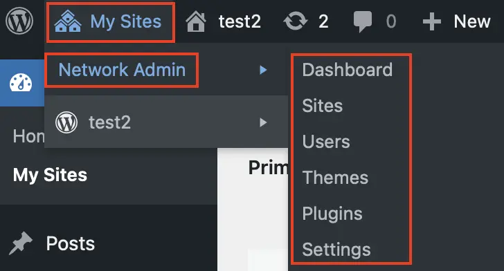 WordPress Multisite: administración de red con panel de control, páginas web, usuarios, etc. Imagen: WordPress Multisite: administración de red con panel de control, páginas web, usuarios, etc.