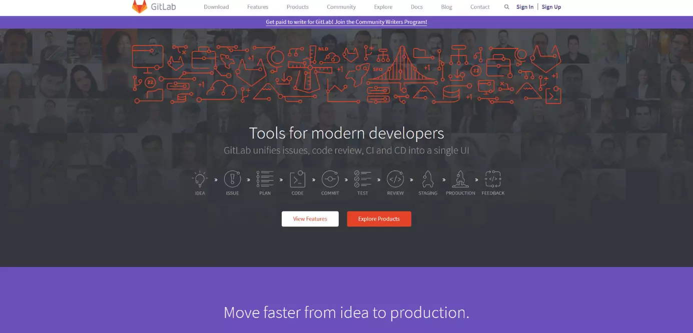 Página de inicio de GitLab
