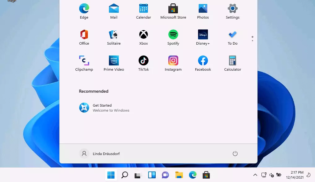 Imagen: Windows 11 con el menú de inicio abierto
