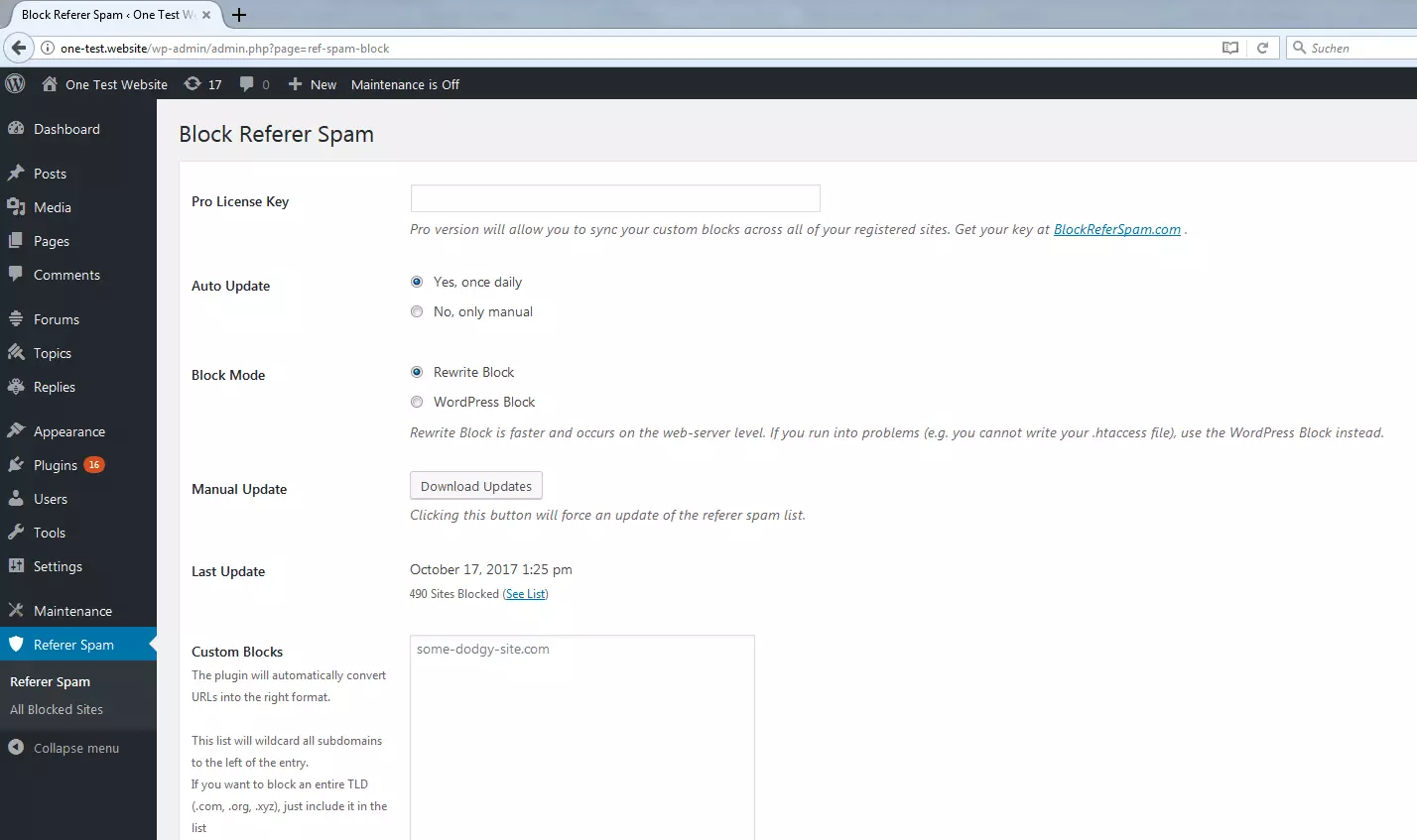 Imagen: Configuración del plugin en el backend de WordPress