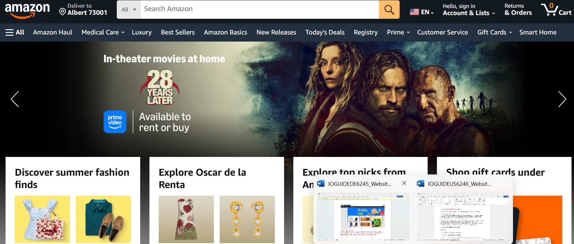 Imagen: Ejemplo de una tienda online: Amazon