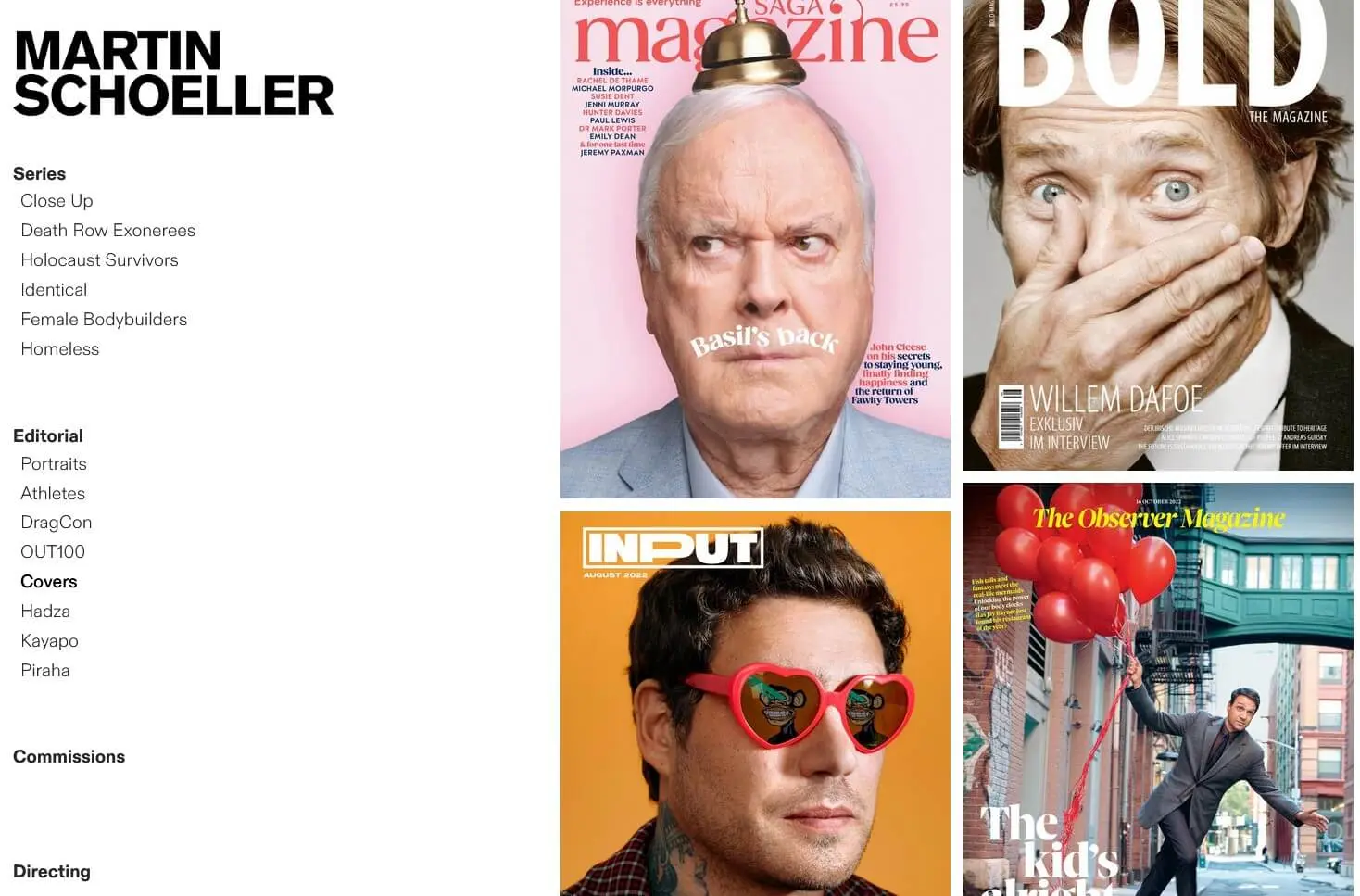 Imagen: P&aacute;gina web del fot&oacute;grafo Martin Schoeller