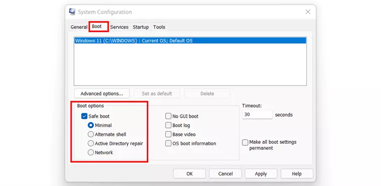 Imagen: Windows 11: menú “Inicio” de msconfig