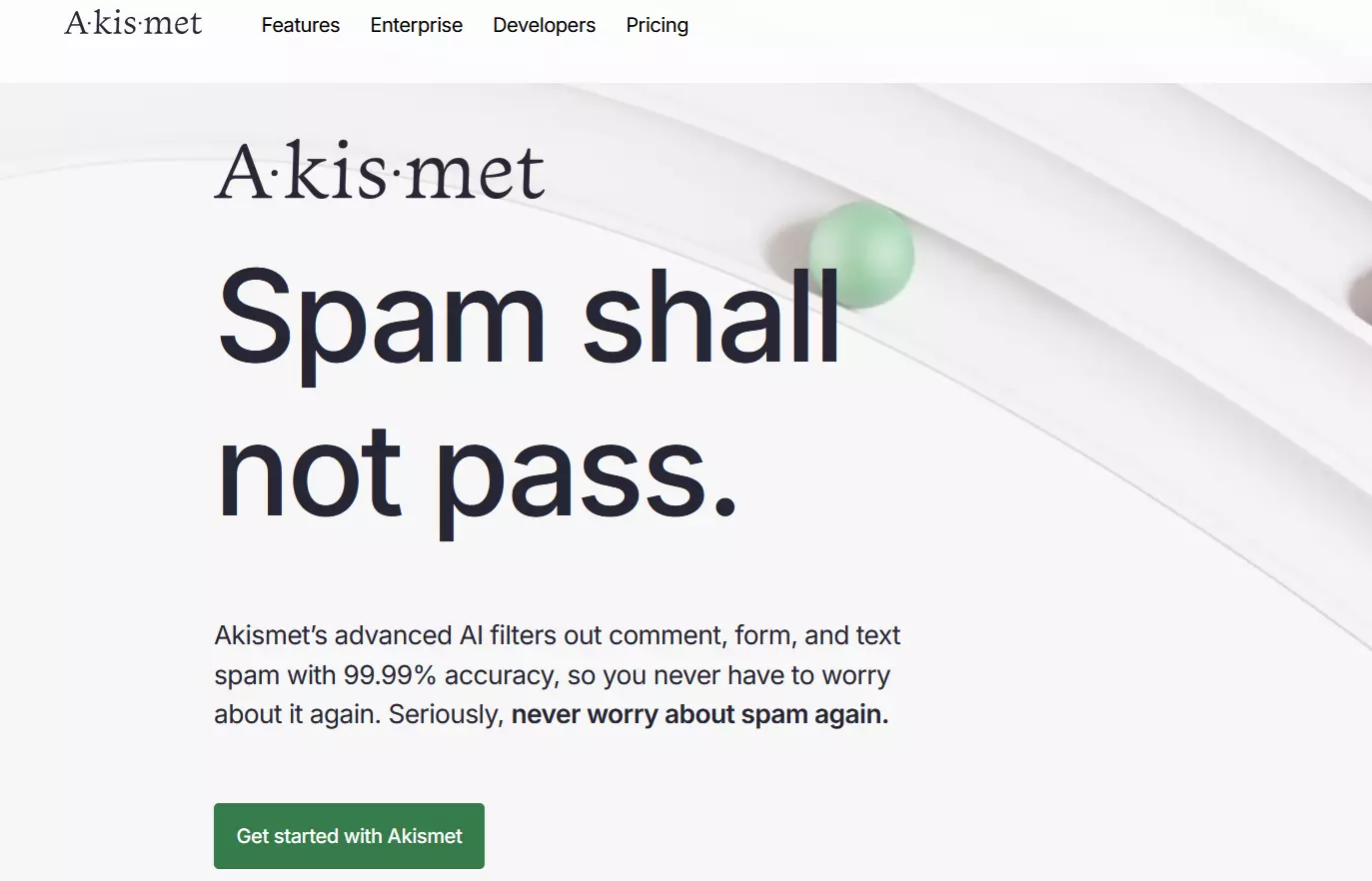 Captura de pantalla de la página web de Akismet Imagen: Captura de pantalla de la página web de Akismet