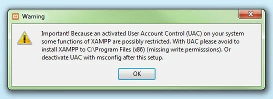 Instalar XAMPP: desactivar el UAC