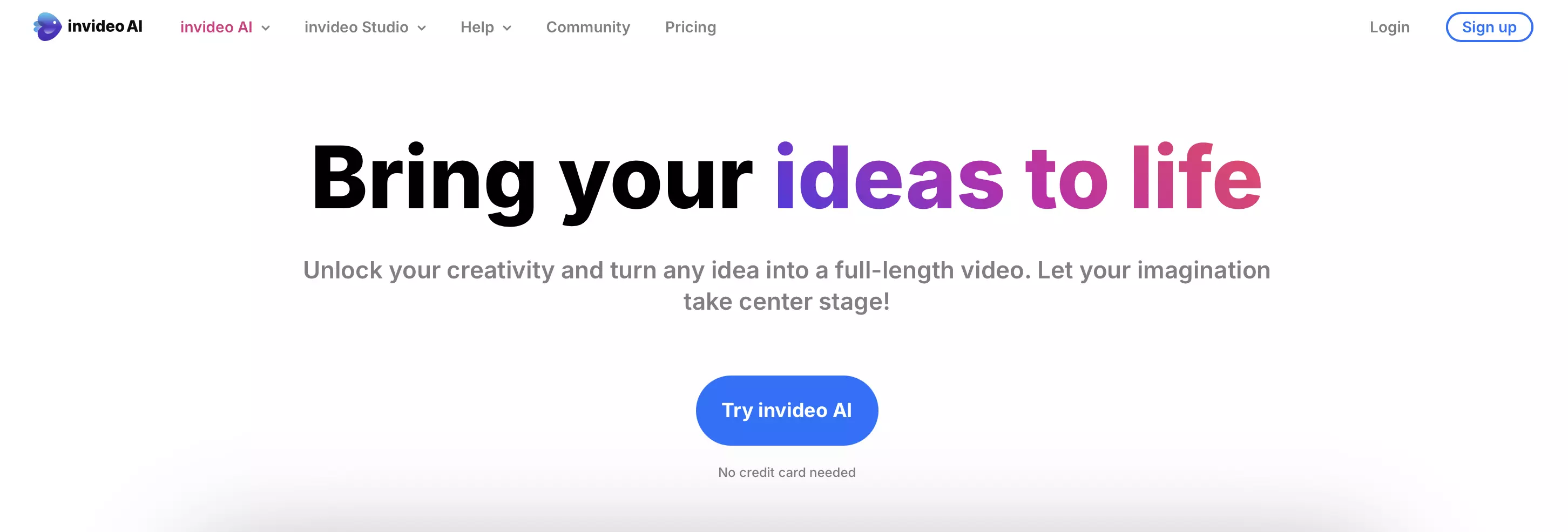 Imagen: Captura de pantalla de la página web de InVideo