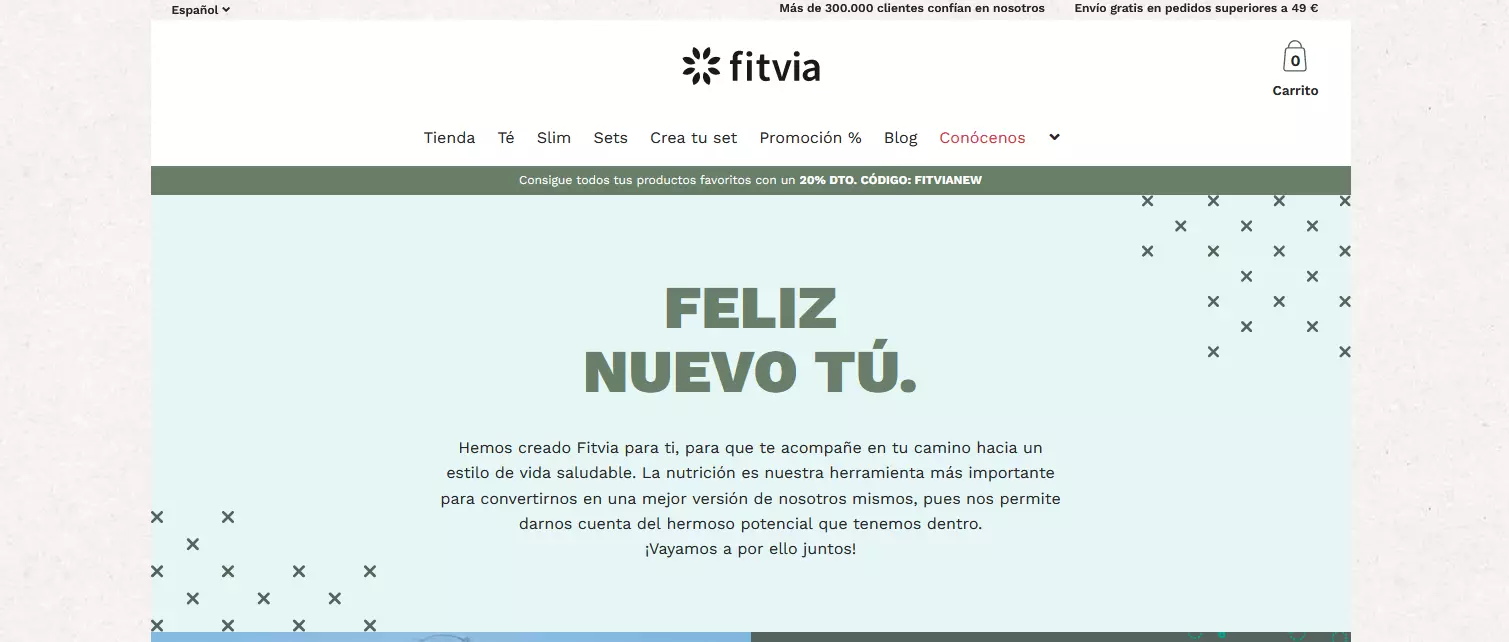 Apartado “Sobre nosotros” del proveedor de productos naturales Fitvia