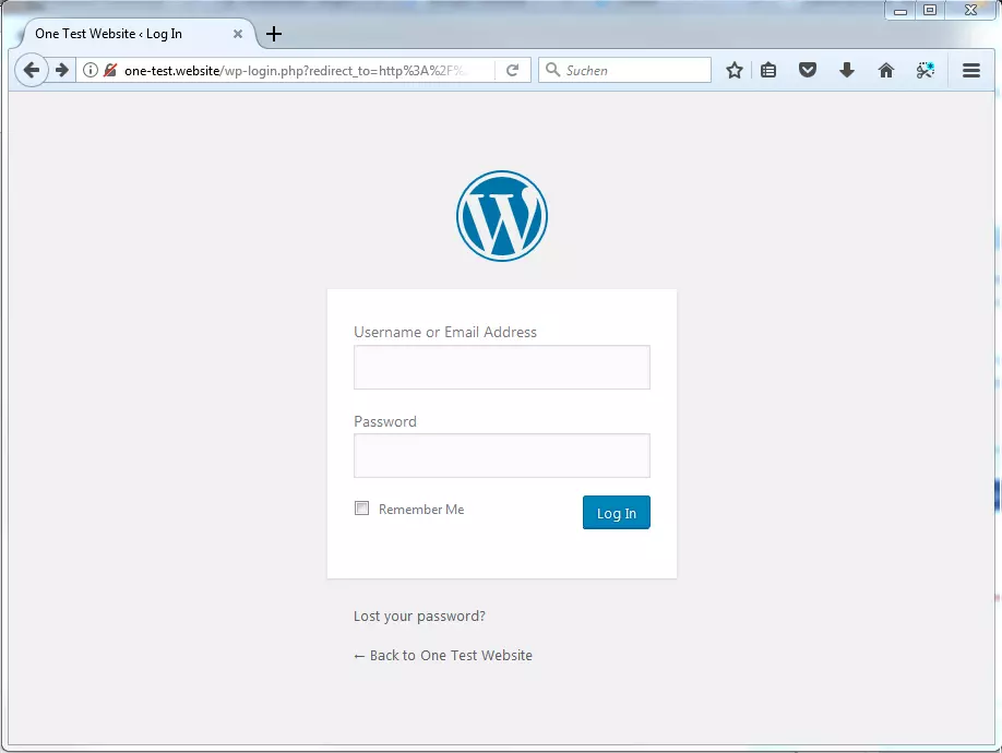 Imagen: Página de acceso a WordPress