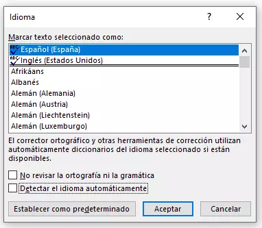 Imagen: Seleccionar el idioma de texto
