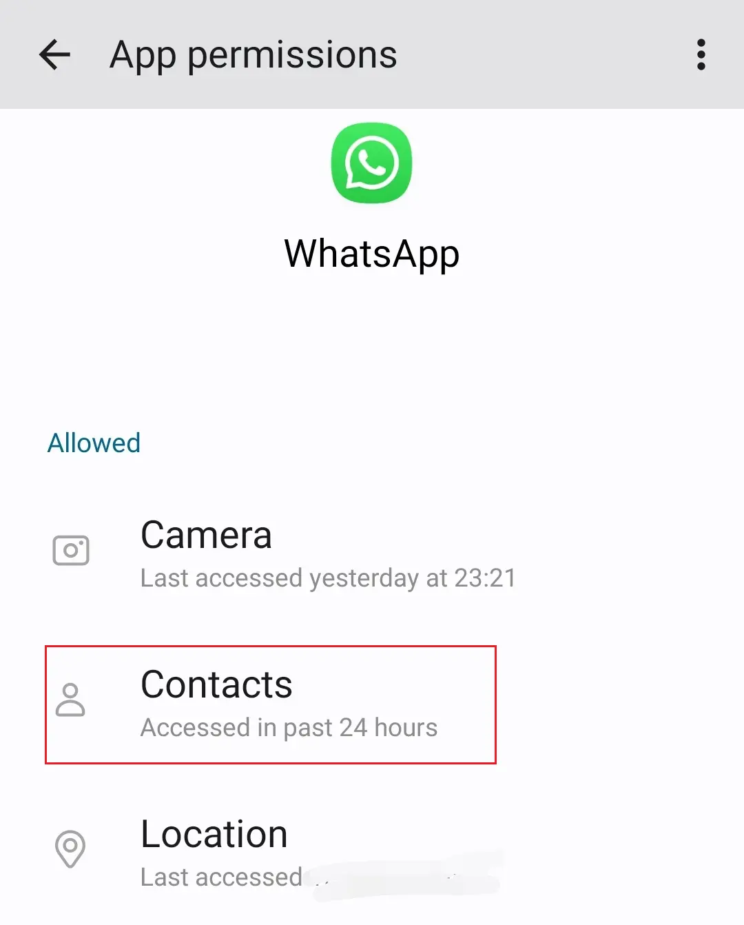Imagen: Permiso de WhatsApp para acceder a los contactos de tu móvil