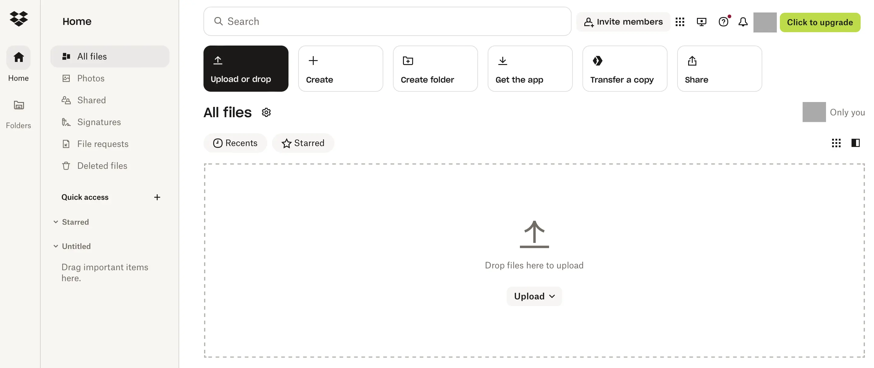 Imagen: Aplicación web de Dropbox