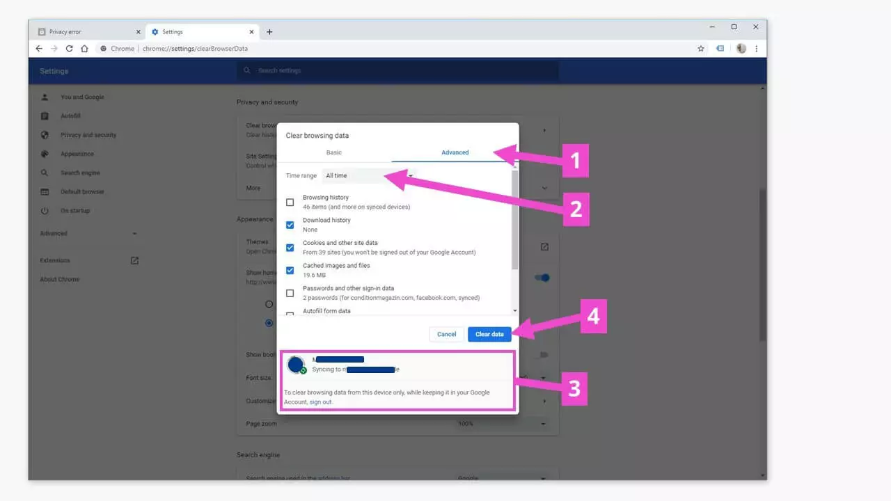 Chrome: eliminar los datos de navegación