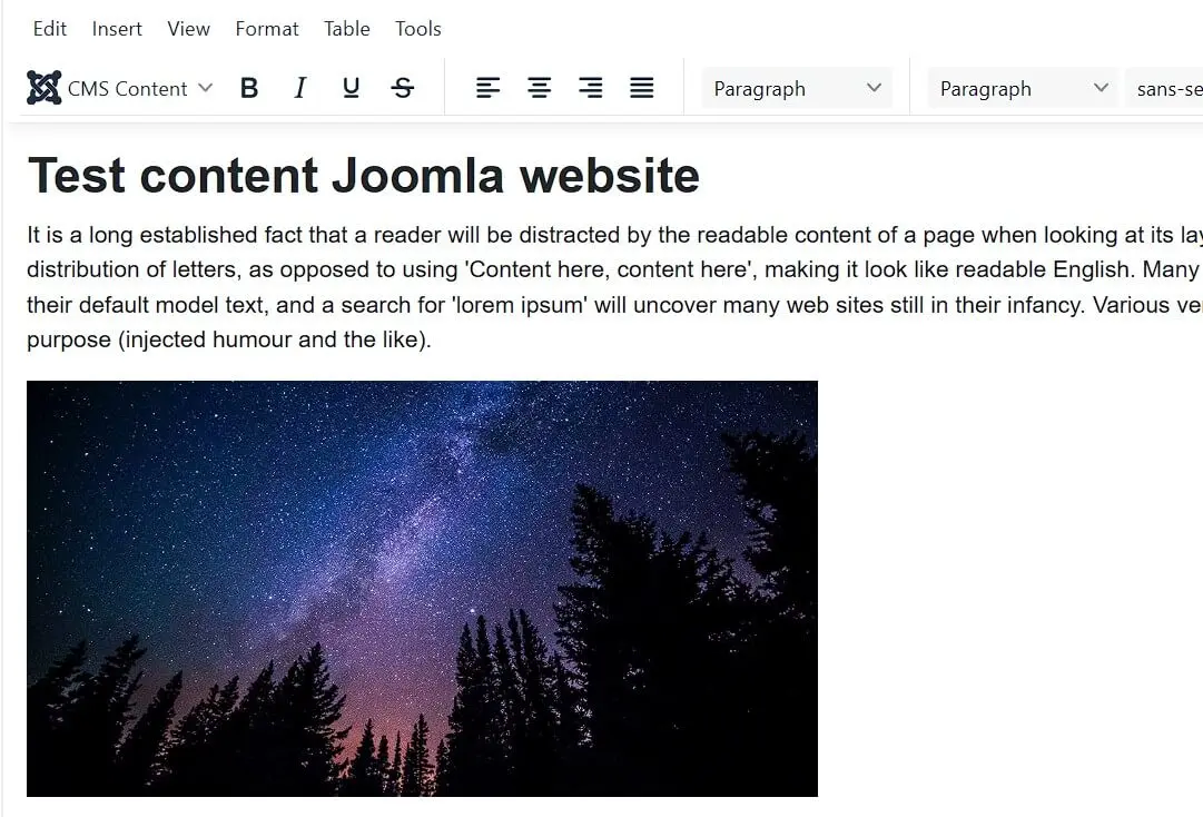 Artículo de Joomla con imagen de muestra Imagen: Artículo de Joomla con imagen de muestra