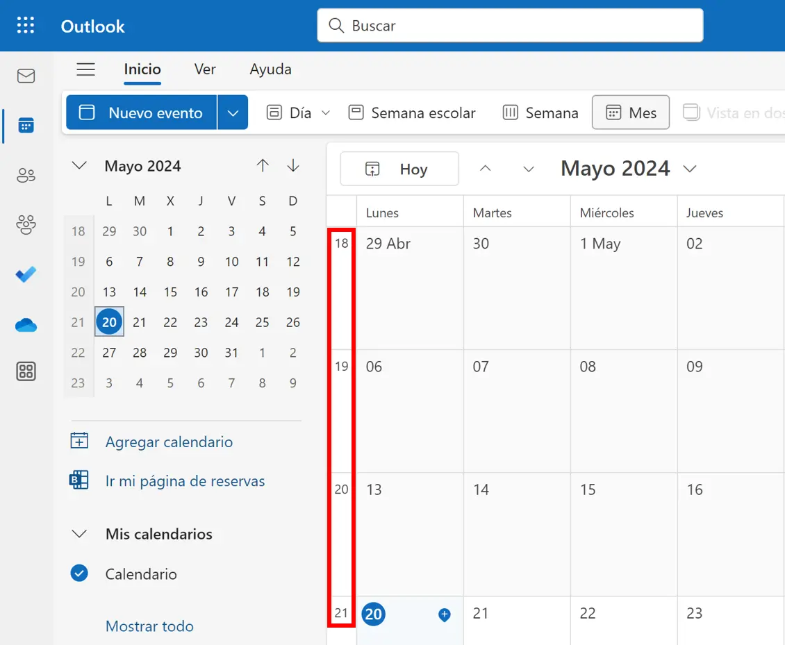 Imagen: Outlook: configuración de calendario