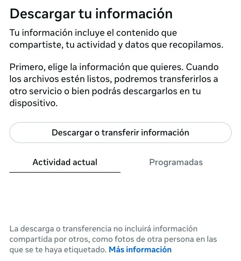 Facebook: descargar tu información Imagen: Facebook: descargar tu información