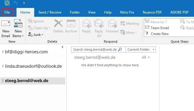 Imagen: Outlook 2016: Vista de inicio
