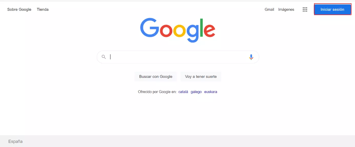 Imagen: Botón para iniciar sesión en la cuenta de Google