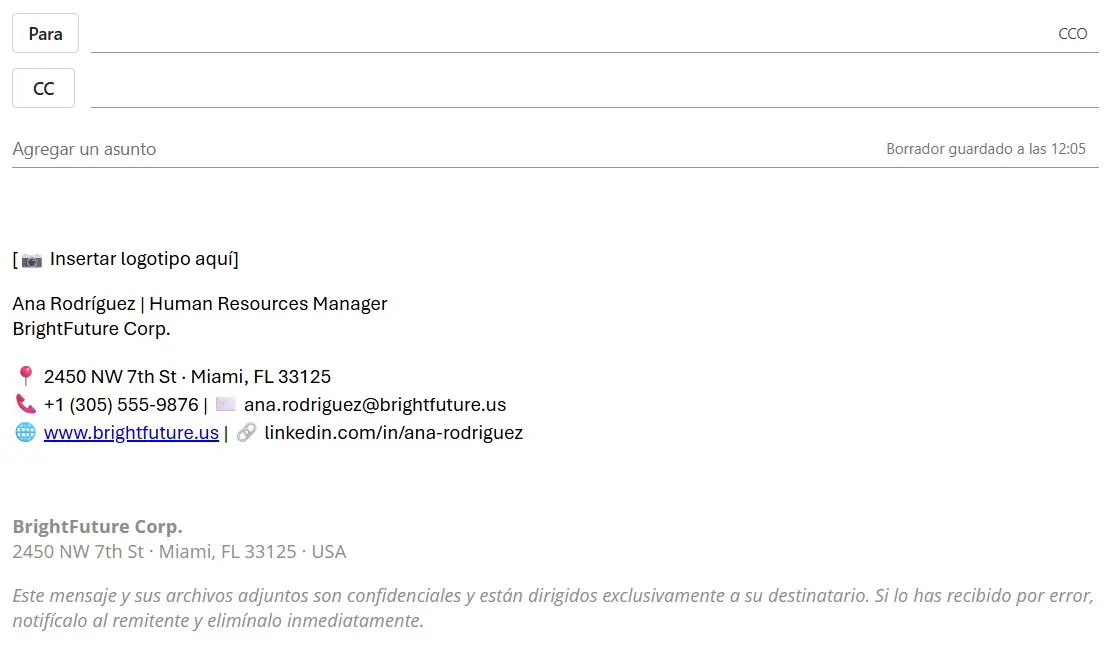 Imagen: Firma de correo electr&oacute;nico profesional: ejemplo de buen dise&ntilde;o