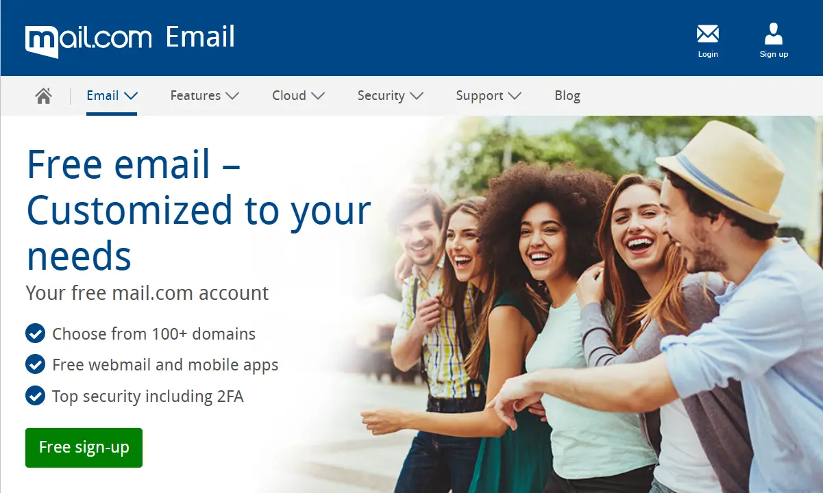 Captura de pantalla de Mail.com Imagen: Captura de pantalla de Mail.com