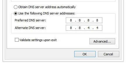 Configuración del servidor DNS en Windows