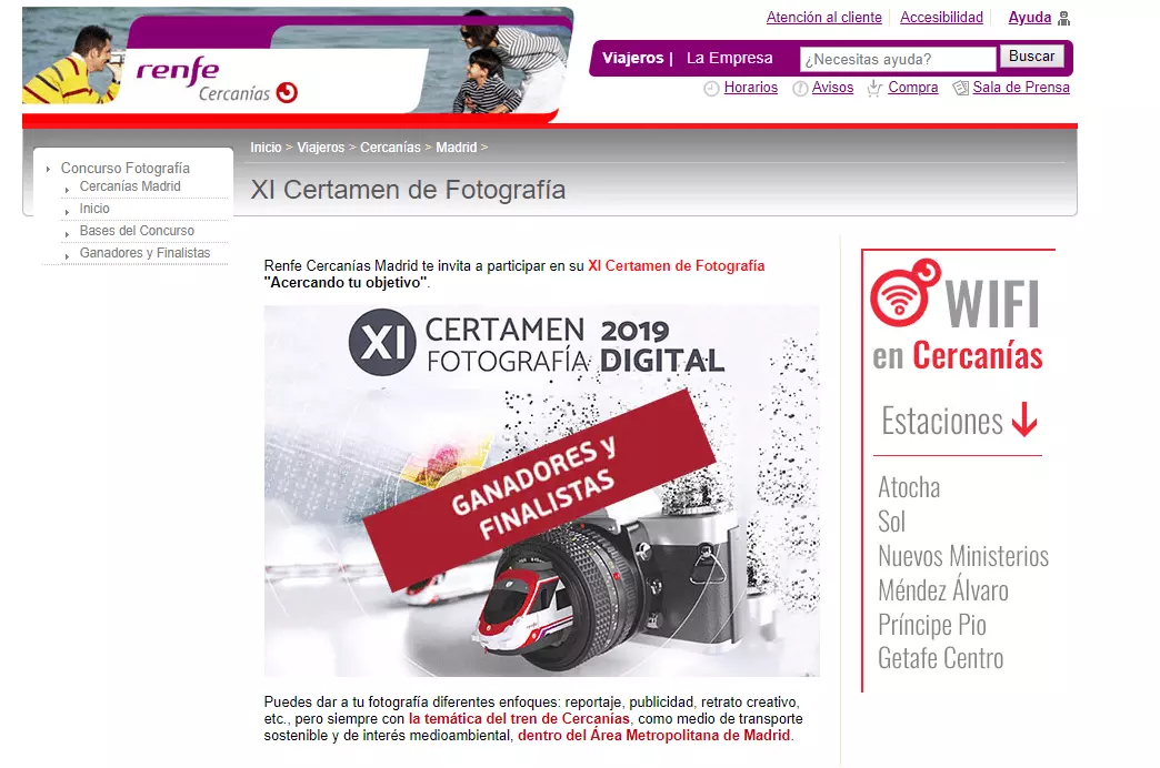 Imagen: Certamen de fotografía organizado por Renfe