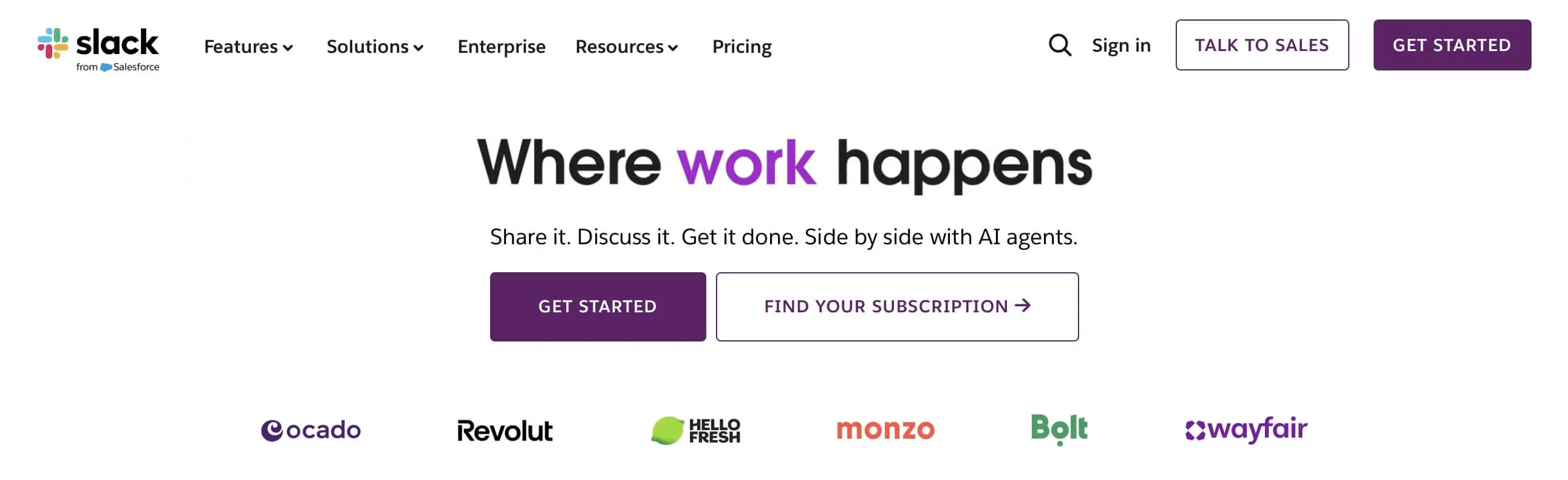 Imagen: Captura de pantalla de la página web de Slack