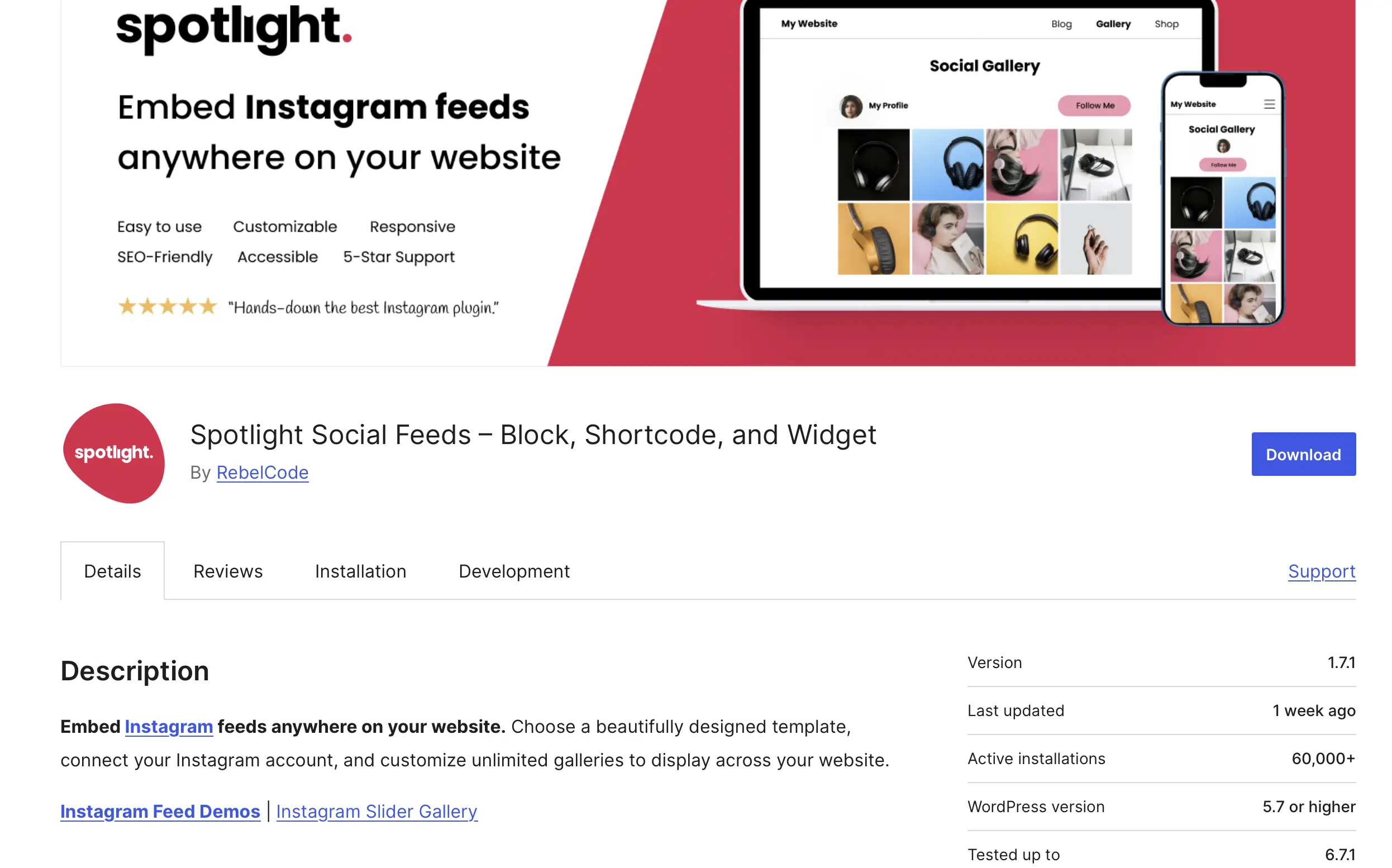 Imagen: Spotlight en la tienda de plugins de WordPress