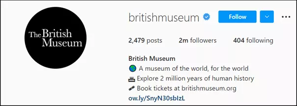 Imagen: Biografía en Instagram del British Museum
