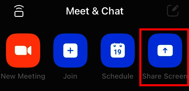 Aplicación de Zoom para el iPhone con la opción de compartir la pantalla Aplicación de Zoom para el iPhone con la opción de compartir la pantalla