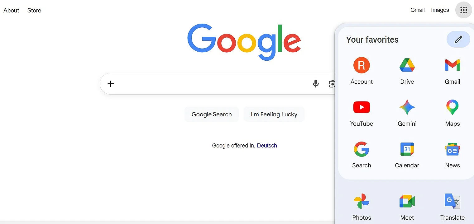 Captura de pantalla de la página de inicio de Google Imagen: Captura de pantalla de la página de inicio de Google
