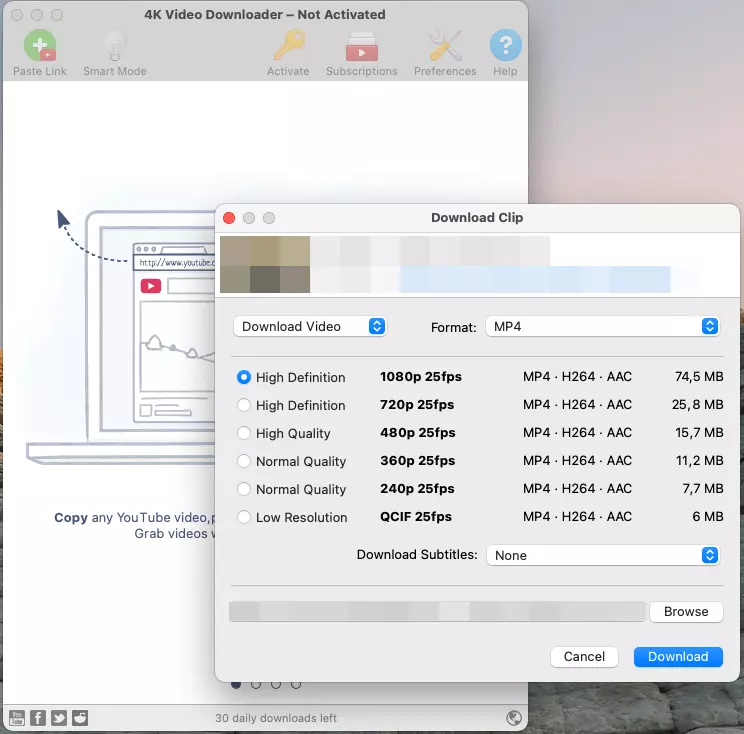 Imagen: Captura de pantalla de 4K Video Downloader
