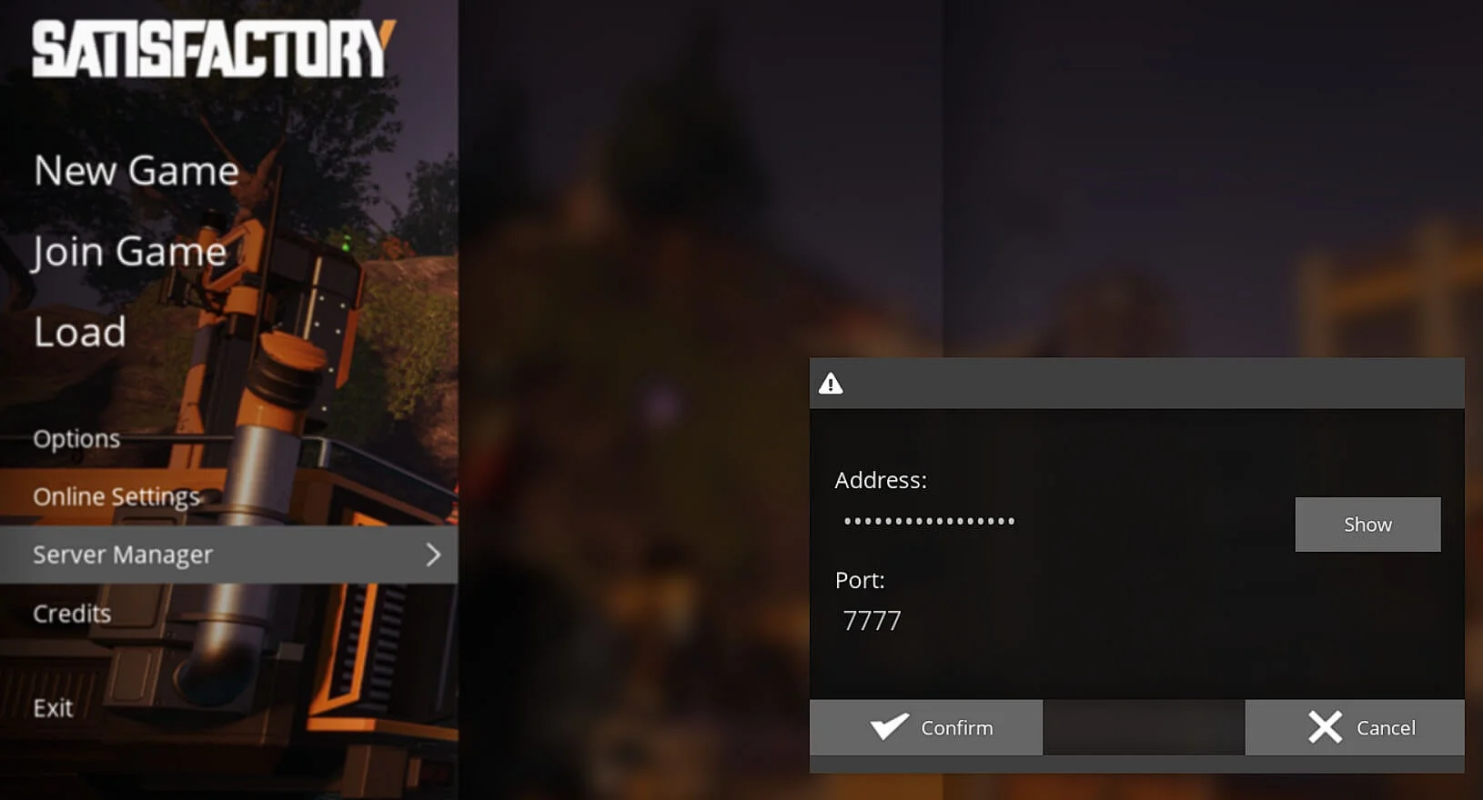 Captura de pantalla de Satisfactory: añadir servidor en el Server Manager Imagen: Captura de pantalla de Satisfactory: añadir servidor en el Server Manager