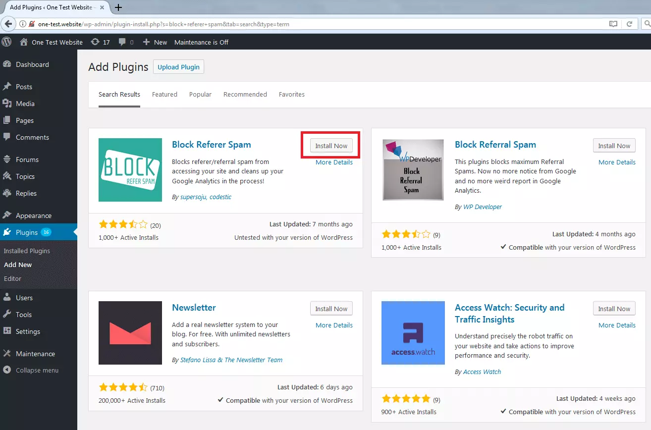 Imagen: Gestión de plugins en el backend de WordPress