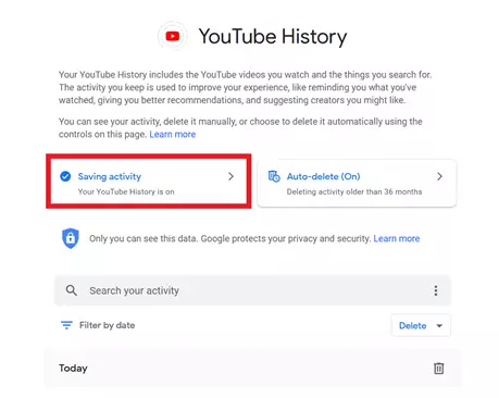 Imagen: YouTube: botón “Se guarda la actividad”