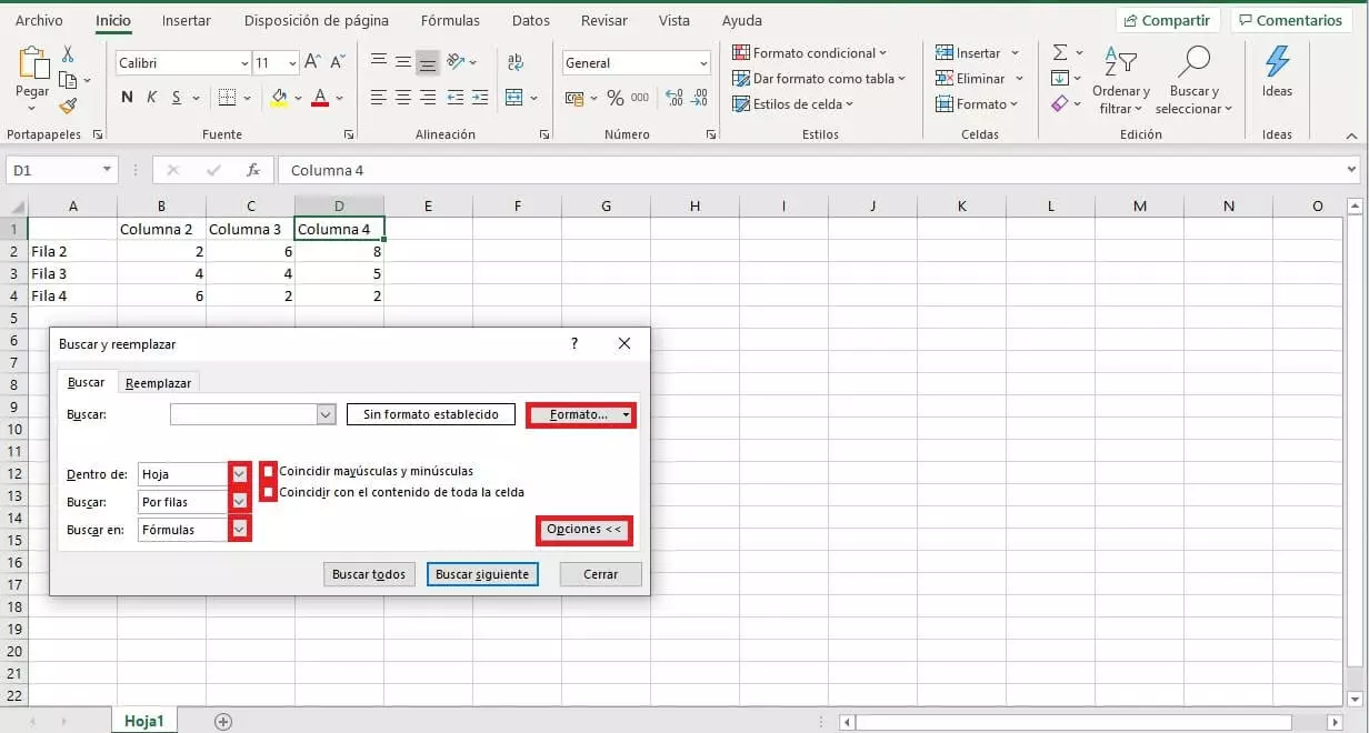 Imagen: Buscar y reemplazar en Excel: opciones avanzadas de búsqueda