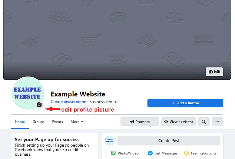 Imagen: Editar la foto de perfil de Facebook en el navegador