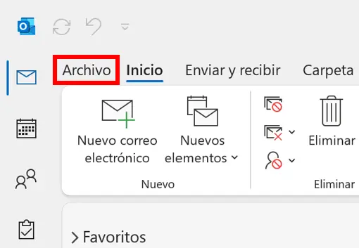 Imagen: Cinta de opciones de Outlook