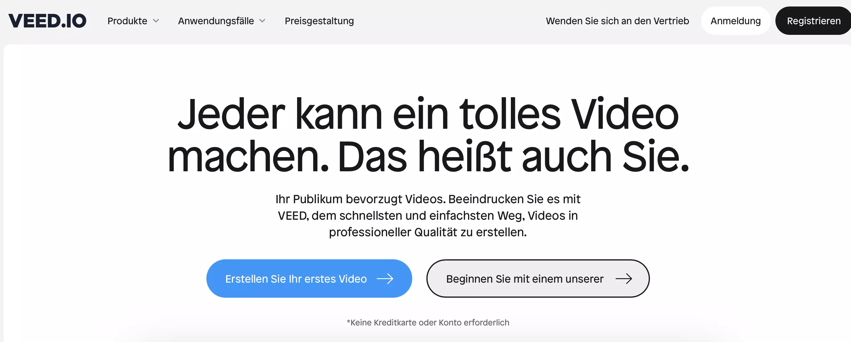 Imagen: Captura de pantalla de la página web de Veed