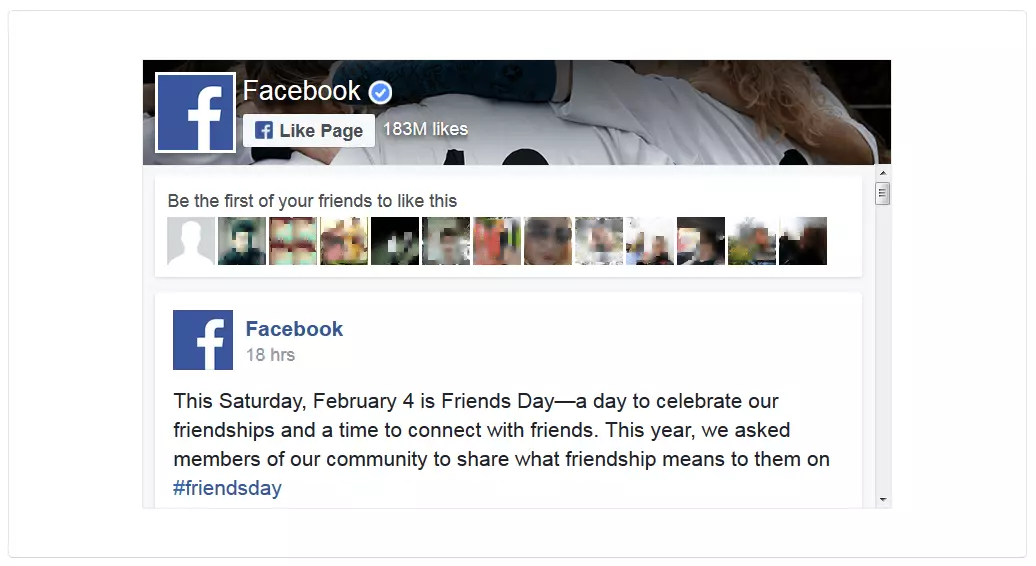 Imagen: El plugin de páginas de Facebook