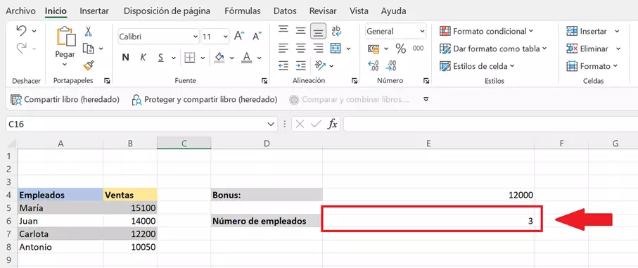 Imagen: Segundo ejemplo de uso de COINCIDIRX: Resultado de la búsqueda