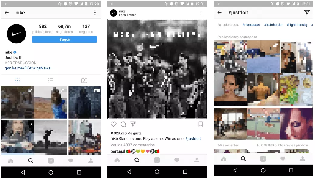 Post de Nike sobre la Eurocopa con el hashtag #justdoit
