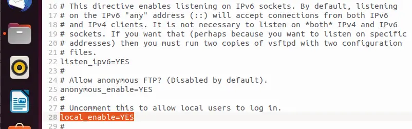 Imagen: Servidor FTP en Ubuntu: configuración de los permisos de los usuarios locales