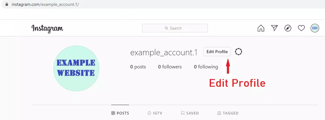 Imagen: Editar el perfil de Instagram en el navegador