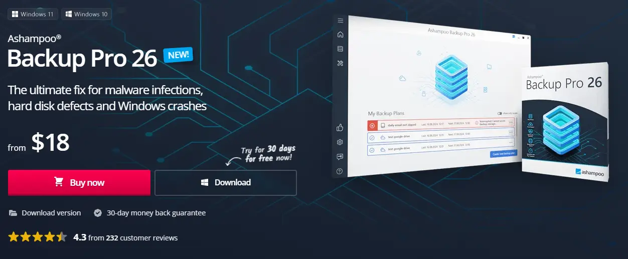 Captura de pantalla de Ashampoo Backup Pro 26 Imagen: Captura de pantalla de Ashampoo Backup Pro 26