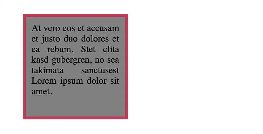 Caja de contenido con relleno, borde y margen Imagen: Caja de contenido con relleno, borde y margen