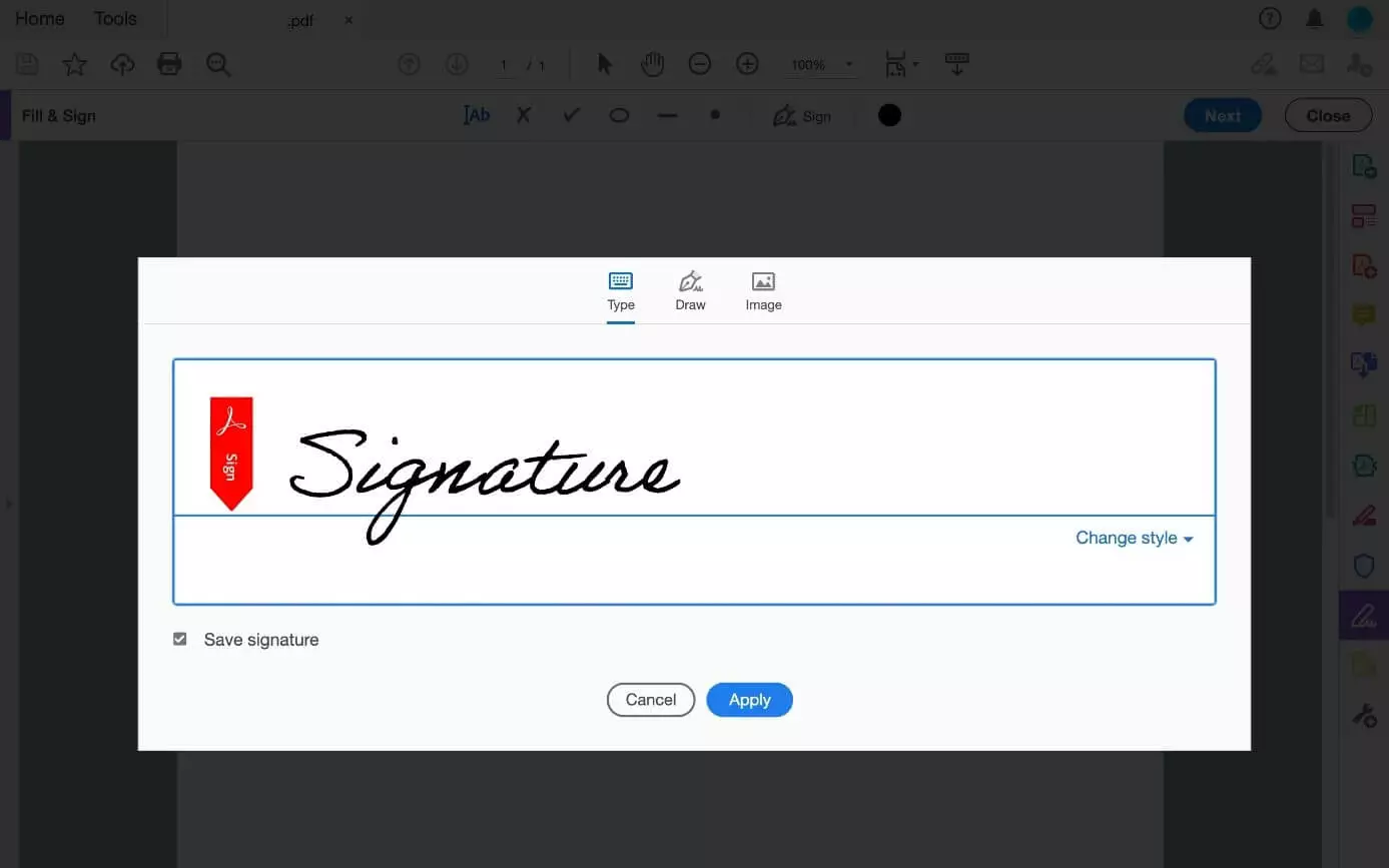 Imagen: Adobe Reader: crear la firma del PDF