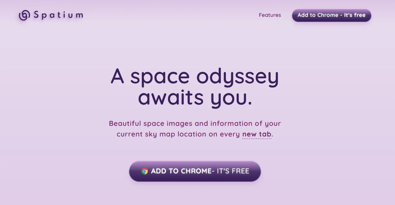 Landing page de Spatium Imagen: Landing page de Spatium